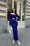 Lita Cut Out Büzgülü Elbise 2715-8