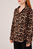 Leopar Desen Rahat Kalıp Gömlek