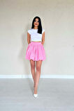 Pembe Poplin Balon Etek