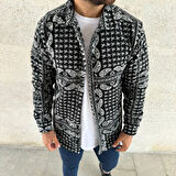 Erkek Polar Fermuarlı Sweatshirt - Kapüşonsuz, Cepli, Yumuşak Dokulu, Oversize Rahat Kalıp, Kışlık Sıcak Tutan Fermuarlı Üst - Siyah