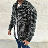 Erkek Polar Fermuarlı Sweatshirt - Kapüşonsuz, Cepli, Yumuşak Dokulu, Oversize Rahat Kalıp, Kışlık Sıcak Tutan Fermuarlı Üst - Siyah