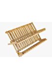 DURNES - Bambu Katlanabilir Tabaklık Bulaşıklık Mutfak Düzenleyici Organizer 40cm X 33cm X 26cm 