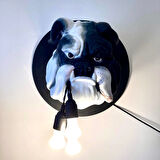 Duvar Buldog Aydınlatma Abajur Siyah Beyaz