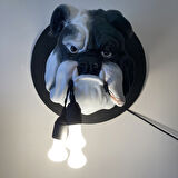 Duvar Buldog Aydınlatma Abajur Siyah Beyaz