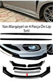 Proton Savvy F30 Düz Yan Marşpiyel + 4 Parça Beyaz Ön Ek Piano Black Bodykit Set