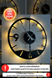 Led Işıklı Modern Mutfak Duvar Saati Sessiz Dekoratif Modern Siyah Ahşap Duvar Saati 40x40cm
