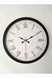 Aib Store 40 cm Siyah-Beyaz Renk Metal Retro Dekoratif Hediyelik Duvar Saati