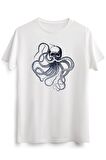 Erkek Beyaz Skull And Octopus