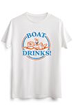 Erkek Beyaz "boat Drinks!" Cute & Funny Otter Enjoying A Cocktail