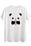 Erkek Beyaz Kawaii Cute Bacon Loving Panda