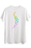Erkek Beyaz Rainbow Colored Butterflies