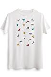 Erkek Beyaz Falling Multic Colored Paper Planes