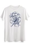Erkek Beyaz Vintage Rustic Dragon