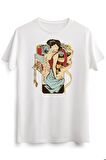 Erkek Beyaz Japanese Geısha Asian Lady Vintage Fujı
