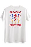 Erkek Beyaz 4th Of July Fireworks Director I Run You Run