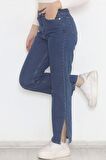 Paça Yırtmaçlı Boyfriend Kot Pantolon Koyumavi - 5885.1606.