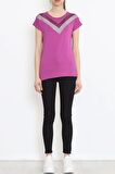 V Desen Pullu Bluz Mor - 17127.599.
