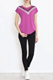 V Desen Pullu Bluz Mor - 17127.599.
