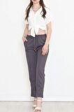 Krep Bağcık Detaylı Pantolon Füme - 152429.1778.