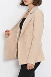 Gold Düğmeli Blazer Ceket Vizon - 912.1247.