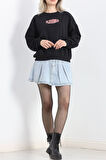 Ön Arka Baskılı Oversize Sweat Siyah - 21503.200.
