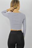 Gitilli Dekolteli Bluz Gri - 98797