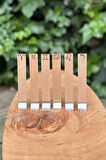 Düz Model Ahşap Mum Fitili ve Yapışkanlı Fitil Sehpası 12 Adet ( 15mm x 100mm x 0,5mm ) BURÇ MODEL-2 DESEN