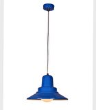 Dylight Retro Mavi İçi Beyaz Tekli Dekoratif Kafe Murfak Aydınlatma Sarkıt Avize Çap:30 cm