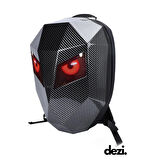Karbon Desenli Led Gözlü Motor Sırt Çantası, Led Sırt Çantası, Telefon Kontrol Kask Taşıma Çantası