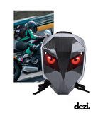 Karbon Desenli Led Gözlü Motor Sırt Çantası, Led Sırt Çantası, Telefon Kontrol Kask Taşıma Çantası