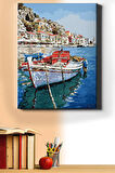 Ege Kıyıları Sayılarla Boyama Seti Tuval Seti Fırça Boya Dahil (kasnaklı) Hobi - 40x50cm