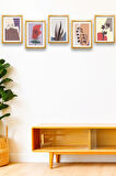 5 Parça Çerçeve Görünümlü Mdf Tablo Seti,  Oturma Odası, Salon, Ofis, Ev Duvar Tablosu