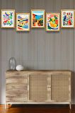 5 Parça Çerçeve Görünümlü Mdf Tablo Seti,  Oturma Odası, Salon, Ofis, Ev Duvar Tablosu