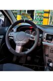 Opel Corsa D Kasa Uyumlu Dikmeli Direksiyon Kılıfı Noktalı-alkantara Gri Yüzüklü ( 38cm×10.5cm )