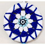 Dodes Ponponlu Nazar Boncuğu Desenli El Yapımı Mini Kapı, Duvar ve Araba Süsü