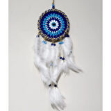 Dodes Nazar Boncuğu Desenli Dream Catcher El Yapımı Kuş Tüylü Rüya Kapanı Duvar Süsü