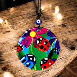 Dodes Uğur Böcekli Cam Duvar Dekoru Hediyelik Süs