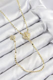 Dodes Pirinç Zirkon Taşlı Ezme Zincirli Madalyon Model Gold Renk Y Kolye TG27BKO10471