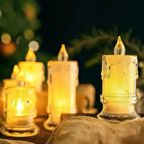 Dodes Gerçekçi Titrek Alev Efektli Pilli LED Mum 12'li Paket