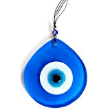 Dodes Mavi Renk Damla Model Nazar Boncuklu El Yapımı Cam Duvar Süsü Hediyelik Dekor