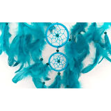 Dodes Turkuaz Rengi Kuş Tüylü Boncuklu Düş Kapanı El Yapımı Duvar Süsü