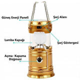 Dodes Solar Şarjlı Güneş Enerjili Fan Kamp Feneri Güneş Paneli Kamp Şarjlı Işıldak Usb Şarj