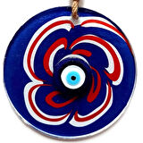 Dodes Nazar Boncuklu Lacivert Şeker Modelli Cam Duvar Süsü