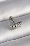 Dodes Dodes 316L Çelik Gümüş Renk Dal Model Zirkon Taş Detaylı Tragus Piercing TG27PR1343