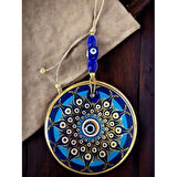 Dodes Dekoratif Desen Nazar Boncuklu Duvar Süsü Cam Duvar Dekoru