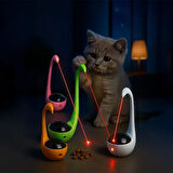 Dodes Kuğu Şeklinde Lazerli ve Mama Hazneli Kedi Oyuncağı