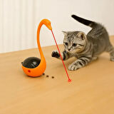 Dodes Kuğu Şeklinde Lazerli ve Mama Hazneli Kedi Oyuncağı