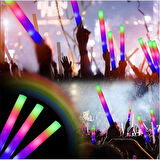 Dodes Led Işıklı Rengarenk Sünger Parti Çubuk Işıklı Kauçuk Sopa 46 cm