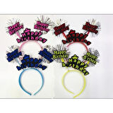 Dodes Happy Birthday Neon Renk Doğum Günü Tacı 12 Adet