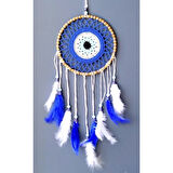 Dodes Nazar Boncuğu Desenli Kuş Tüylü El Yapımı Düş Kapanı Duvar Süsü